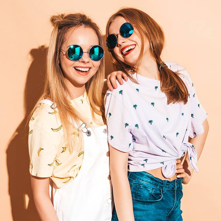 Sunglasses are the quick way to achieve glamour.